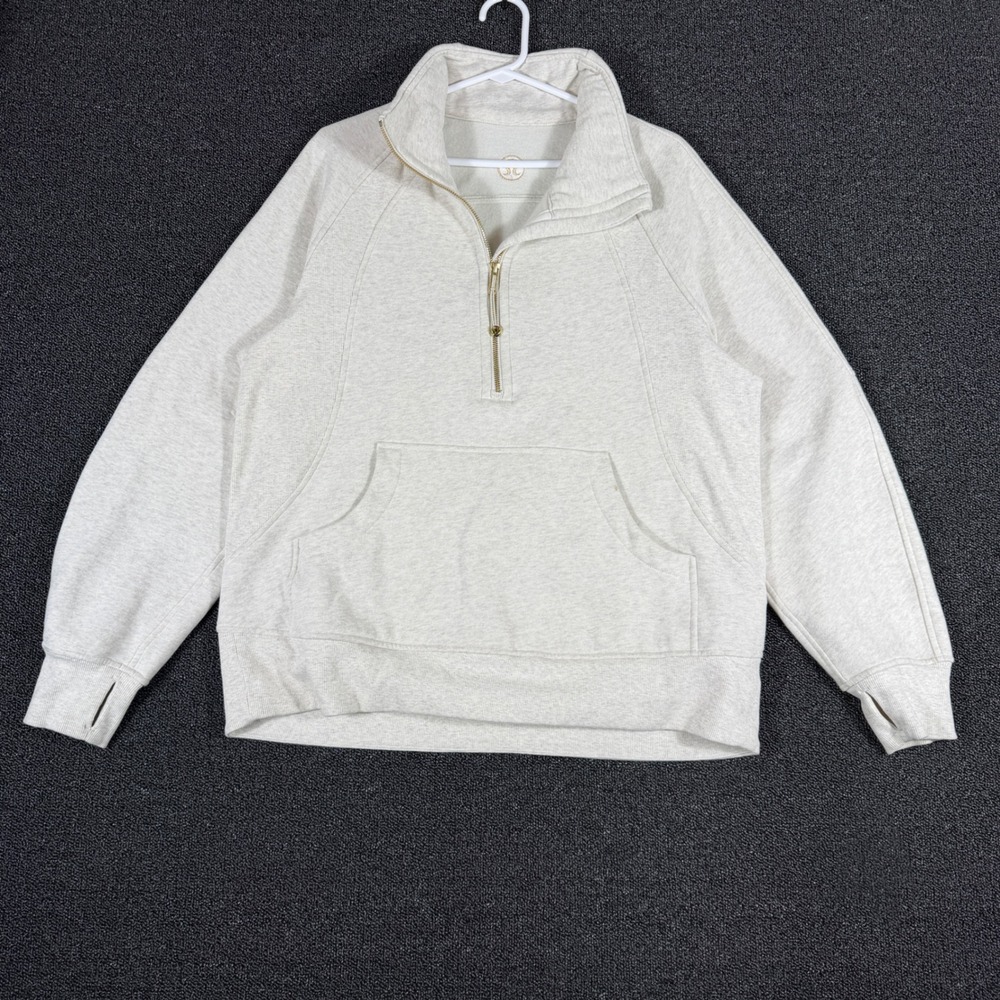Lululemon Scuba Half Zip Funnel Neck Pull Over Women's L Heather Grey Oversized